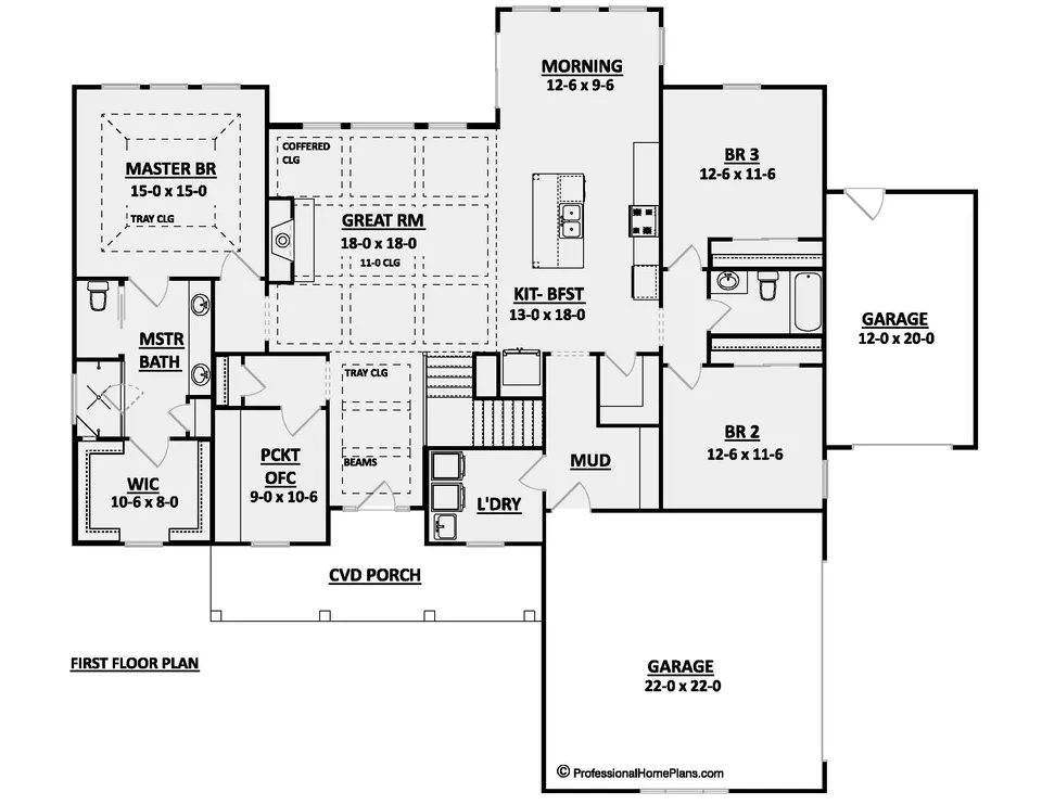 The Inglewood main level floor plan